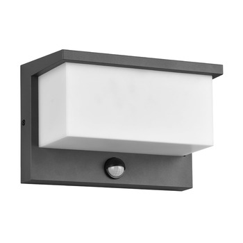 Стічний LED-світильник Trio Leuchten Nestos 240969142, алюміній (антрацит), білий пластиковий плафон, 13 Вт, з датчиком руху