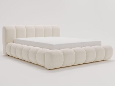 Ліжко GRAINGOLD Doria 180x200, М&39яке ліжко з ящиком для зберігання, Велюр, з рейковим каркасом, з узголів&39ям, без матраца (Кремовий, 180x200) Кремовий 180x200