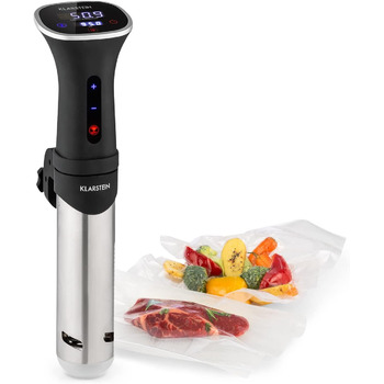 Плита Klarstein Sous Vide, ефективна паличка Sous Vide, плита Sous Vide, 1200 Вт, 20-95C, таймер, керування програмою, сенсорний дисплей, 3D-циркуляція, 10-15 літрів, нержавіюча сталь, чорний