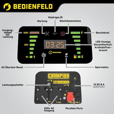 Електрогенератор Champion Power Equipment бензин газ (2000 Вт, інвертор, генератор зі світлодіодним дисплеєм, подвійне паливо, над