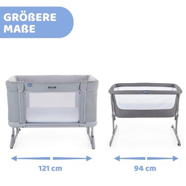Дитяче ліжечко 3-в-1 для новонароджених, приліжкове ліжечко, яке трансформується в ліжко Монтессорі, до 4 років (22 кг), регульована висота, хороша циркуляція повітря, 4 колеса, включаючи матрац, світло-сірий колір, 2Me Forever