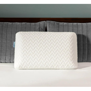 Подушка з піни з ефектом пам&39яті - ортопедична подушка для підтримки шиї. Матеріал високої щільності краще знімає тиск на шию. Ергономічна подушка зі знімним чохлом, який можна прати. Біло-сірий колір.