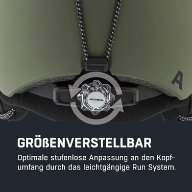 Високоякісний та легкий лижний шолом для дорослих, оптимальна амортизація, інтелектуальна система вентиляції та зігрівальний грілка для шиї Plus Olive Matt M (54-58 см)