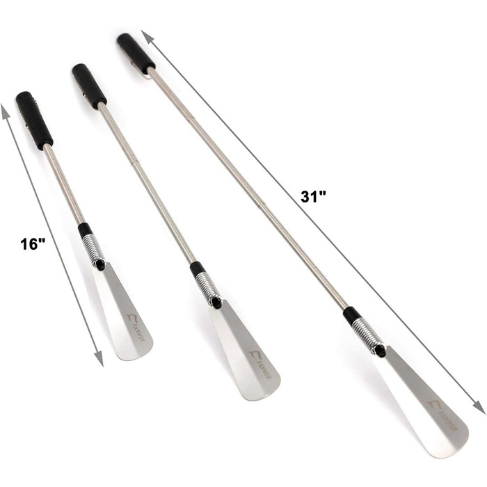 Преміум-лопатка з довгою ручкою, від 40,6 см до 78,7 см, регульований розширювач - висувний і складаний, нержавіюча сталь, телеско