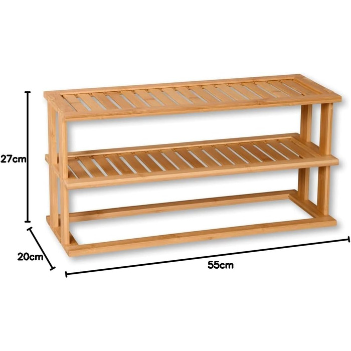 Кухонна полиця, Матеріал Бамбук, Розміри 55 x 27 x 20 см, Колір Коричневий 58806