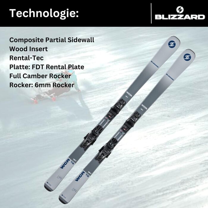 Гірськолижні лижі - Blizzard WCR - Full Camber Rocker - вкл. кріплення Marker TLT 10 Demo Z3-10 - для досвідчених лижників 153 см, сині