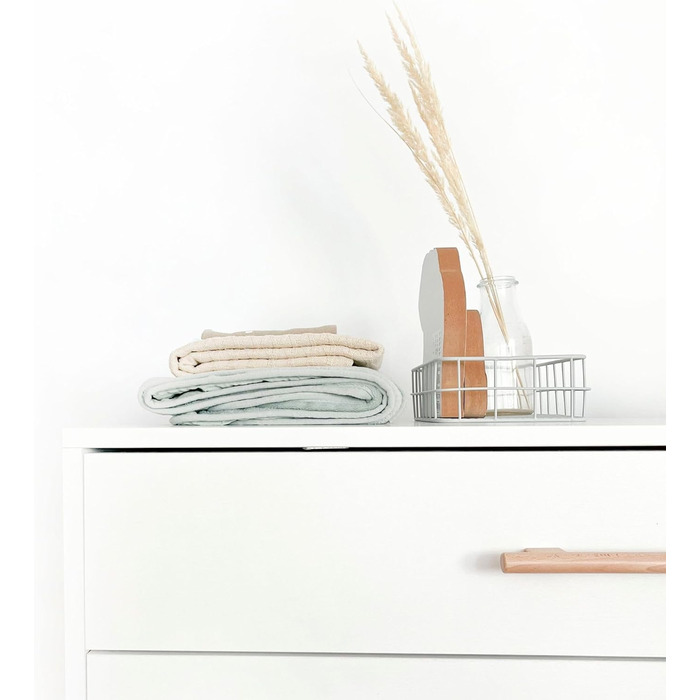 Пеленальний столик ATB ILA - 101 x 85 x 75 см - Повний комплект для дитячої кімнати - Функціональні меблі - Зручний пеленальний столик для немовлят з шухлядами (білий)