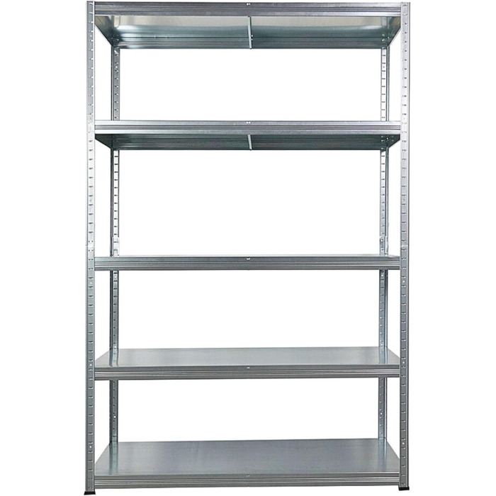 Набір економ-класу з 5 предметів Металеві стелажі Steel Eagle 180x120x60 см Навантаження на полицю 130 кг Оцинковані надміцні стелажі, кухонні стелажі, стелажі для підвалу, стелажі без болтів, гаражні стелажі, стелажі для зберігання 5 шт. ВxШxГ 180x120x60