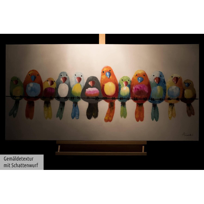 Картина на полотні ArtLoft 100 РУЧНИЙ РОЗПИС 120x60см Картина Друзі на все життя Папуга Барвисті Фотошпалери вітальня