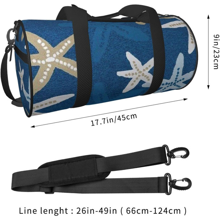 Універсальна спортивна сумка-мішок для подорожей, синій фон, підходить для чоловіків та жінок