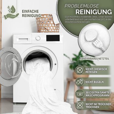 Підогріта підковдра 150x80 см з автоматичним вимиканням Підогріта ковдра з 3 температурними режимами Підігрітий килимок для ліжка М&39яка флісова підогріта ковдра, однотонна, 150 x 80 см