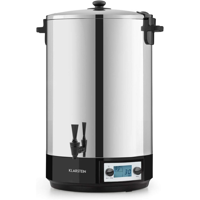 Цифрова консервуюча машина Дозатор для консервації горщиків для консервації гарячих напоїв, 50 літрів, 2500 Вт, 30-100 C, таймер, функція збереження тепла, кришка із закриттям, полірована нержавіюча сталь Konfistar Digital 50 літрів, 50