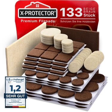 Фетрові накладки для меблів, 133 шт., коричневі та бежеві X-Protector