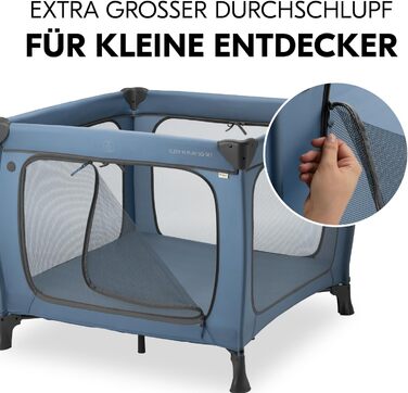 Темно-синій - Дорожнє ліжечко та манеж з матрацом від народження до 15 кг, ігровий центр з XL-розміром отвору, повітряні сітчасті вставки, складне дитяче ліжечко з сумкою для перенесення