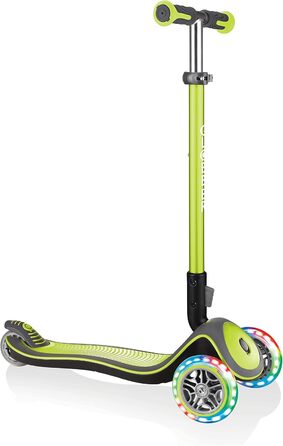 Самокат для дітей, 120/80 мм, ABEC 5, 3-колісний, регульований по висоті, світлодіодні колеса, салатовий