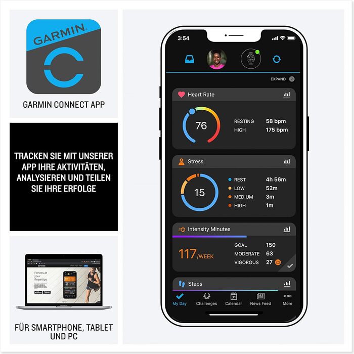 Гібридний смарт-годинник з аналоговими стрілками та сенсорним екраном, функціями фітнесу/здоров&39я, аналізом сну, Garmin Pay, сповіщеннями та часом автономної роботи до 5 днів. Trend Rose Gold