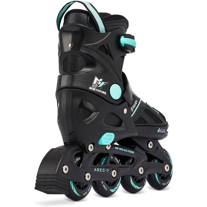 Ковзани/роликові ковзани RAVEN Pulse 2-в-1 для дітей та дорослих, регульовані 37-40 (23,5-26 см), чорні/блакитні