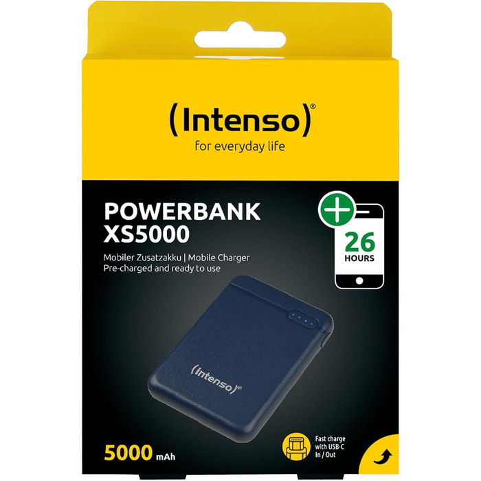 Зовнішній зарядний пристрій (5000mAh, підходить для смартфона/планшета/MP3 плеєра/цифрової камери) Синій, 7313525 Powerbank XS 5000