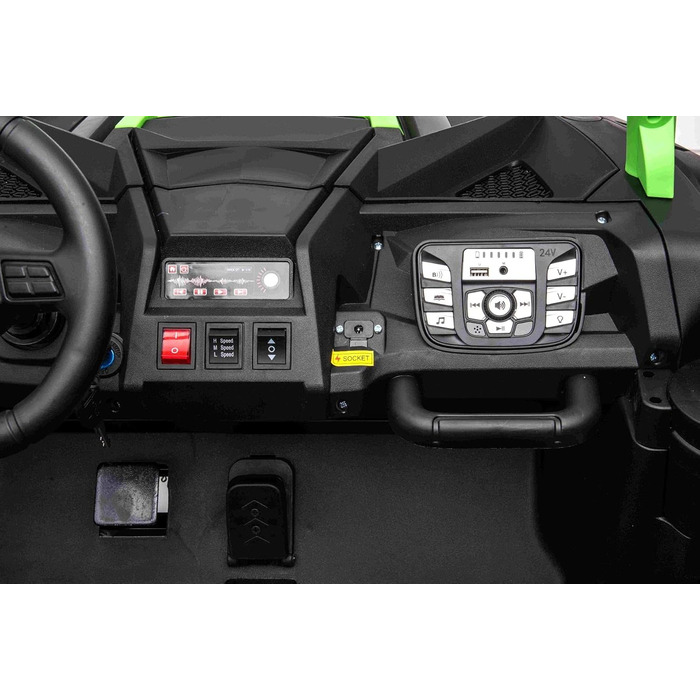 Дитячий електромобіль UTV XXL 24V 2 шт. місцевий, зелений, електромобіль для дітей 2 шт. місцевий, шкіряні сидіння, 2 двигуна по 1