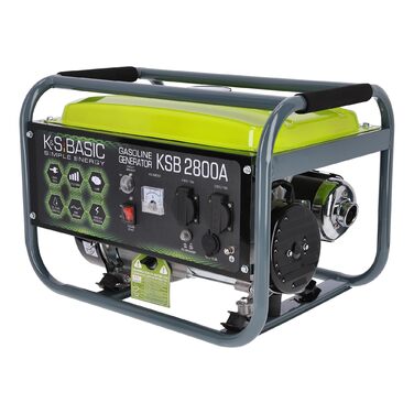 Бензиновий генератор KSB 2800A з алюмінію, 6,5 к.с. - 4-тактний бензиновий двигун з автоматичним регулятором напруги, 230 В (AVR), 2800 Вт, 16 А, для дому та відпочинку
