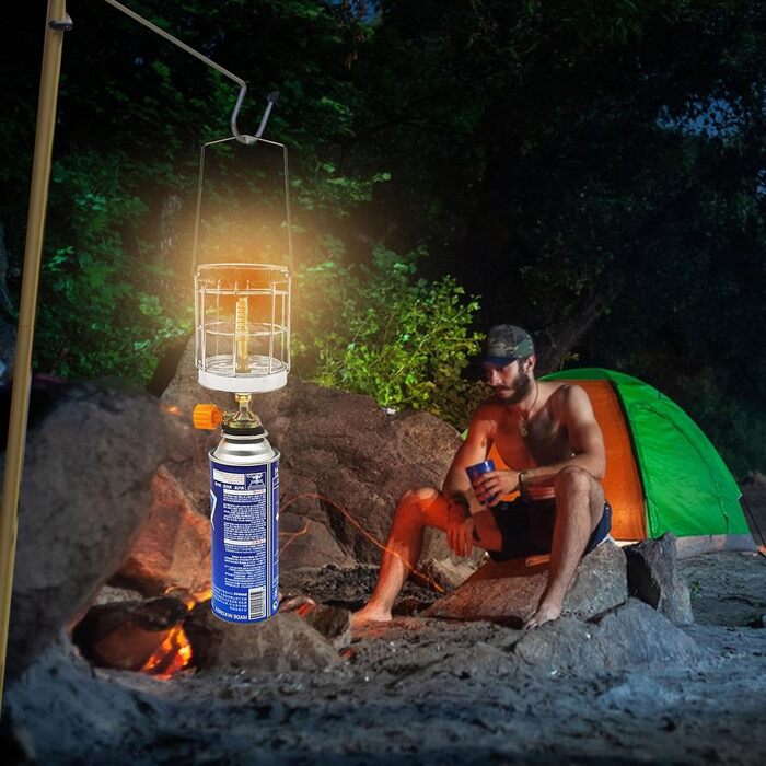 Пропанові ліхтарі, легкі газові ліхтарі для кемпінгу, портативний газовий ліхтар для кемпінгу, газовий ліхтар з п&39єзорозпалом, ліхтарі для відключення електроенергії з ручкою, для аварійного та домашнього використання, кемпінгові ліхтарі