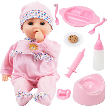 Лялька Toy Choi&39s Baby Doll - розмовляючі ляльки 40 см для дівчаток від 2 років зі звуками та веселими аксесуарами для годування