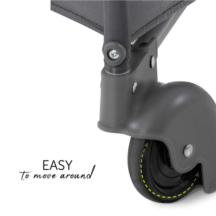 Дорожнє ліжечко Hauck Sleep N Play Center з вкладишем для новонароджених, пеленальний килимок, сумка для перенесення, колеса, висувний доступ, компактне та складне, дитяче дорожнє ліжечко для малюків від народження до 15 кг (Stone)