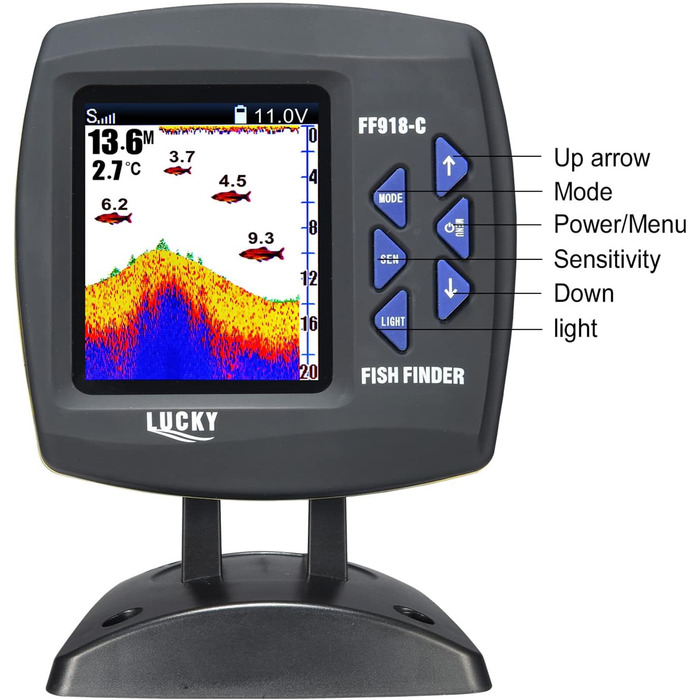 Ехолот, дротовий датчик, камера для підводної риболовлі з кутом огляду 45 градусів, портативний РК-ехолот, водонепроникний монітор