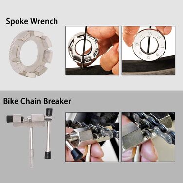 Набір інструментів для велосипедів із 6 предметів, набір інструментів для ремонту велосипедів YDIAMEJ із гайковим ключем для зняття касети 3-в-1. Кривошипний інструмент. Знімач ланцюга. Знімач. Ключ для спиць.