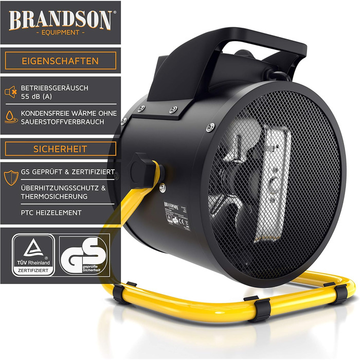 Керамічний обігрівач потужністю 3000 Вт - Будівельний обігрівач/осушувач повітря - Турбоелектричний вентилятор-обігрівач із захистом від перегріву - Надзвичайно потужний - 2 режими нагріву - для будівельних майданчиків, будинків, майстерень, гаражів A 300