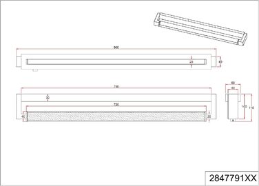 Стільний настінний LED-світильник для ванної кімнати Trio Leuchten Fabrizio 284779132, чорний матовий алюміній, 15.5 Вт, регульована колірна температура та диммер, ширина 80 см