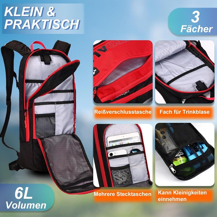 Велосипедний рюкзак LOCAL LION, 6 л/10 л/12 л, водонепроникний, з дощовиком та гідратацією, чорний, для бігу, походів, MTB