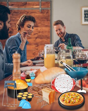 Дюймові аксесуари для фритюрниці, набір із 16 предметів із 200 аркушів паперу для випічки, підходить для фритюрниць діаметром понад 18 см (7 дюймів), 7-