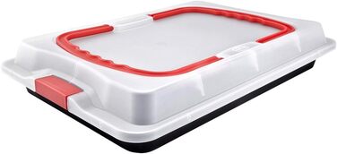 Деко для випічки Dr. Oetker Bake & Go з транспортувальною витяжкою 3в1 деко для випічки, зберігання та транспортування з антиприга