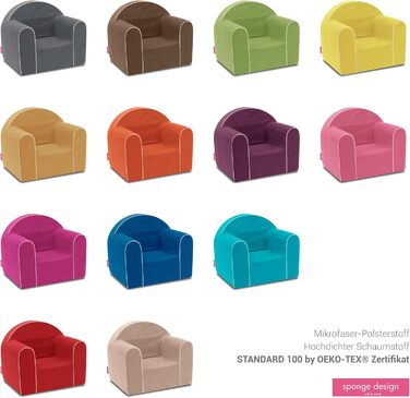 Дитяче крісло від 1 року - Дитяче крісло - Міцне, зручне, виготовлене з пінопласту - зі знімним чохлом, який можна прати - Ідея подарунка, подарунок на 1-й день народження для дівчаток та хлопчиків - Жовте