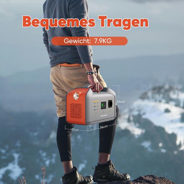 Портативні генератори 1000 Вт (пікова потужність 2000 Вт) Портативна електростанція Сонячний генератор з акумулятором MPPT 808,08 Втгод, швидка зарядка 150 Вт, РК-дисплей для кемпінгу, відпочинку на природі, подорожей, надзвичайних ситуацій, у дорозі