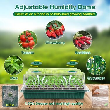 Міні-тепличний набір для вирощування розсади, що вкорінюється, 80 Cell Seedling Tray with Humidity Dome