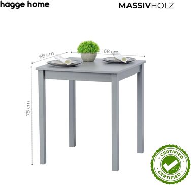 Скандинавський дерев&39яний стіл 68 x 68 см, обідній стіл, кухонний стіл, письмовий стіл, обідній стіл, стіл для домашнього офісу, стіл для дитячої кімнати, обідні столи, стіл для вітальні, стіл для навчання, маленький, сірий, 68 x 68 x 75 см