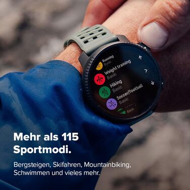 Годинник SUUNTO Vertical 2 Adventure, двочастотний GPS, понад 115 спортивних режимів, 1,5-дюймовий сенсорний екран, безкоштовні глобальні офлайн-карти, 40-денний час роботи від батареї, для тренувань та щоденних пригод, чорний