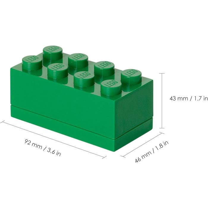 Міні-бокс, 8 пінів, вставка для ланчбоксу, контейнер для перекусу, темно-зелений 46 x 92 x 43 мм (8 кнопок)