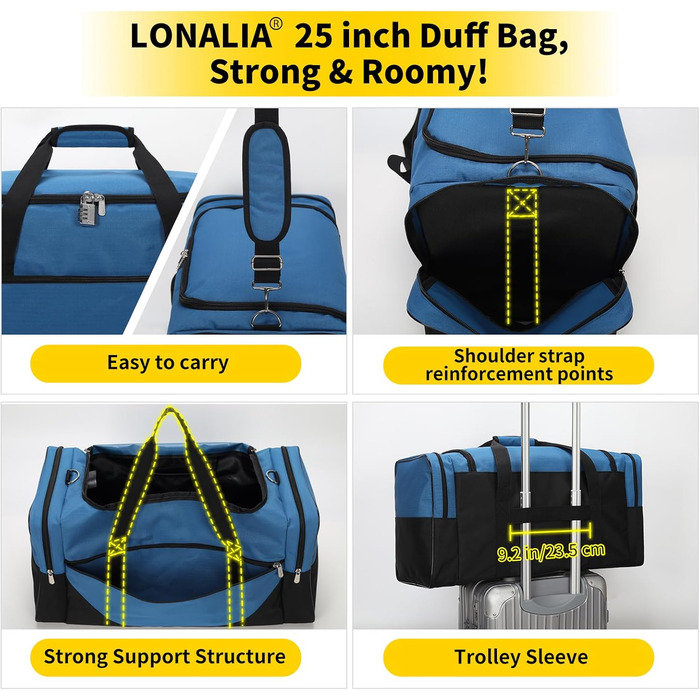 Велика чоловіча дорожня сумка об&39ємом 54 л - спортивна сумка для відпочинку, подорожей, ночівлі та сауни (синя)