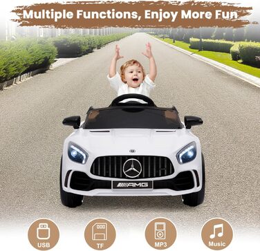 Дитячий електромобіль Mercedes Benz AMG 12V, електричний дитячий транспортний засіб, електромобіль 2-дверний з пультом дистанційно