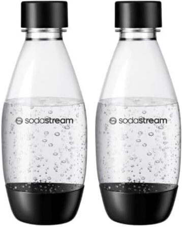 Багаторазові пляшки для води SodaStream Fuse, 0,5 л, подвійна упаковка для спиртних напоїв, Terra, Art і Spring, смаки виробника газованої води - 2 x 0,5 л вода, чорна