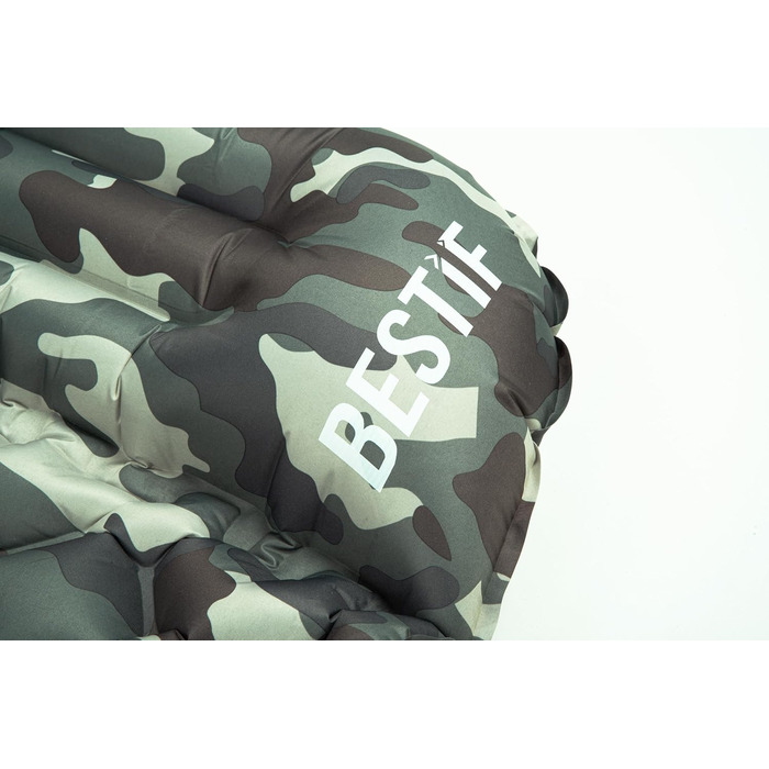 Надувний килимок для сну з подушкою, надлегкий кемпінговий надувний матрац, сумка для перенесення, невеликий розмір для кемпінгу на свіжому повітрі, подорожей у наметі, походів, килимок для сну, трекінговий матрац (камуфляжний, 190 x 56 x 5,5 см) 190 x 56