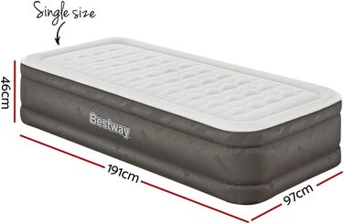 Надувне ліжко Bestway Fortech з вбудованим електричним насосом Single XL/lMid 191 x 97 x 46 см