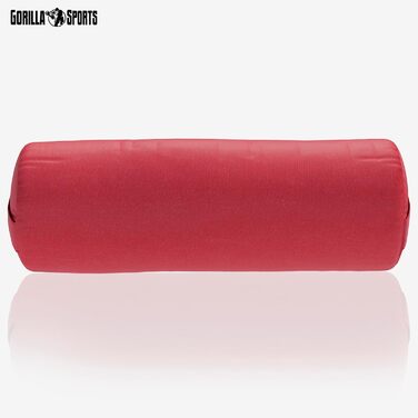 Підкладка для йоги GORILLA SPORTS - Ø20 см, чохол, який можна прати, виготовлена зі 100 бавовни, з наповнювачем зі спельти, ручка для перенесення, вибір кольорів - йога-рулон, подушка для йоги, підкладка для йоги, пілатес, для відновлювальної йоги, червон