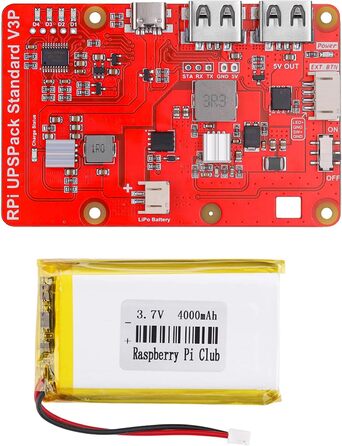 Блок живлення Raspberry Pi 4 Капелюх ДБЖ USB Живлення плати розширення з батареєю 4000 мАг для Raspberry Pi 4B 3B 3B 2B 2B