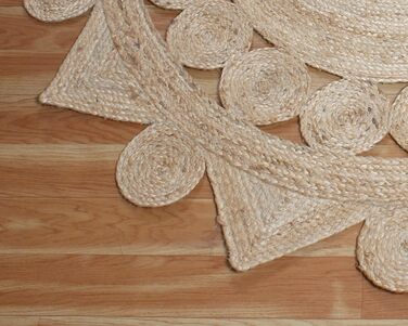М круглий килим килим кілім, бежевий, плетений джутовий килим, для приміщень і вулиці, плоске плетіння, для спальні, тумбочки, кру