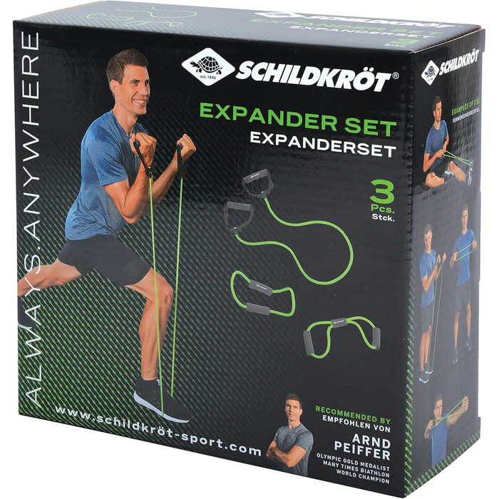 Набір експандерів Schildkrt, 3 предмети, зелено-антрацитовий, у картонній коробці 4 кольорів, 960021