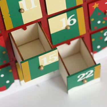 Різдвяний адвент-календар-будиночок з дерева з 24 шухлядами PIONEER-EFFORT